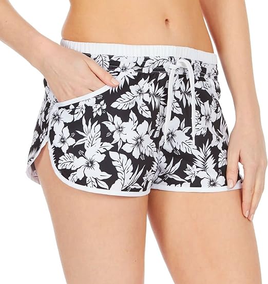 Ladies Floral Print Summer Beach Board Swimming Shorts Elasticated Size 8-22