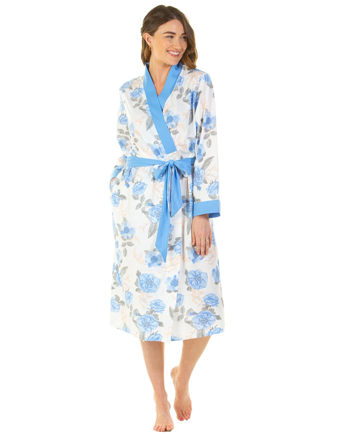 Ladies Summer Dressing Gown, Lightweight Bath Robes for Women, Cotton Dressing Gowns for Women UK Plus Size Nightwear by Lady OLGA