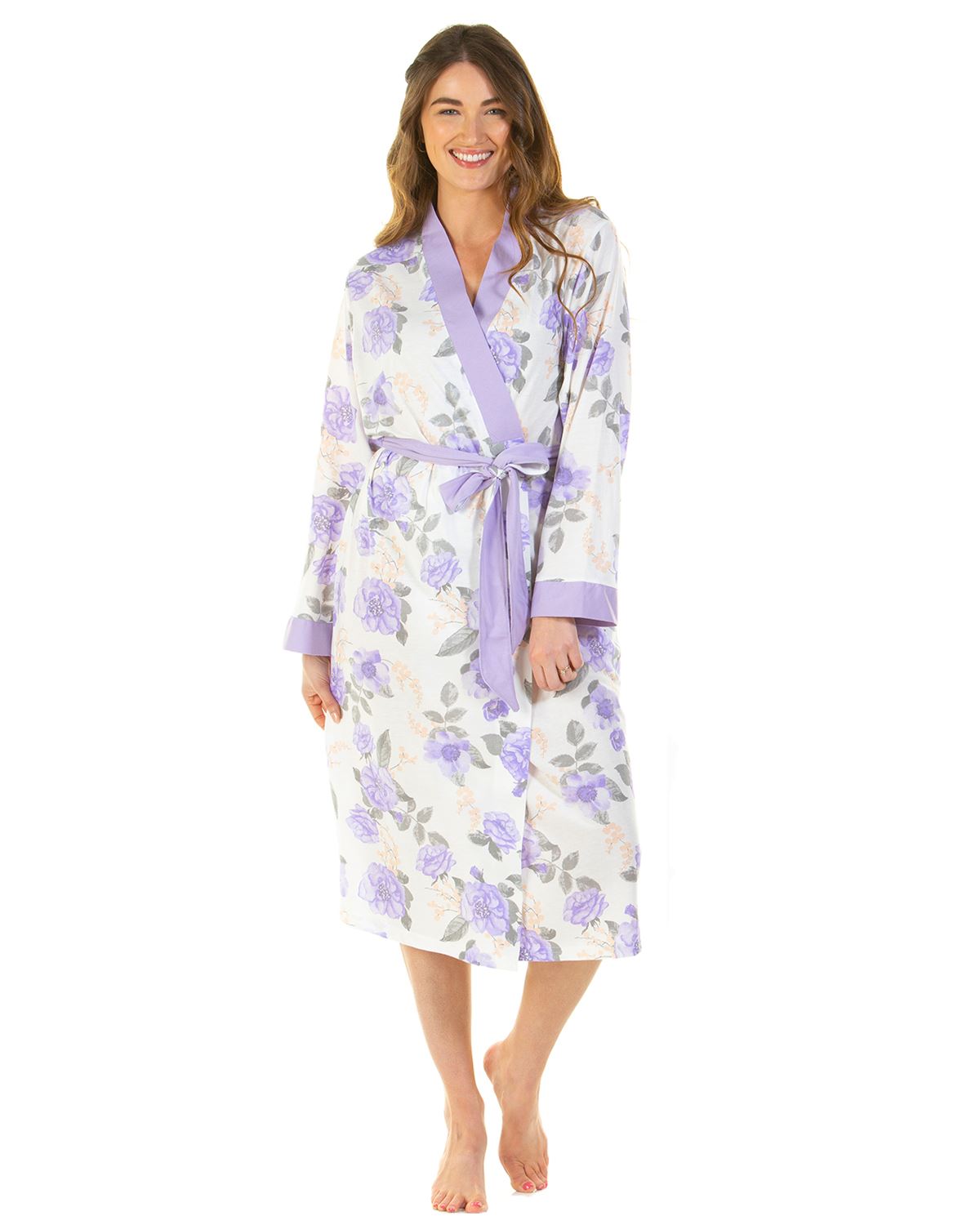 Ladies Summer Dressing Gown, Lightweight Bath Robes for Women, Cotton Dressing Gowns for Women UK Plus Size Nightwear by Lady OLGA