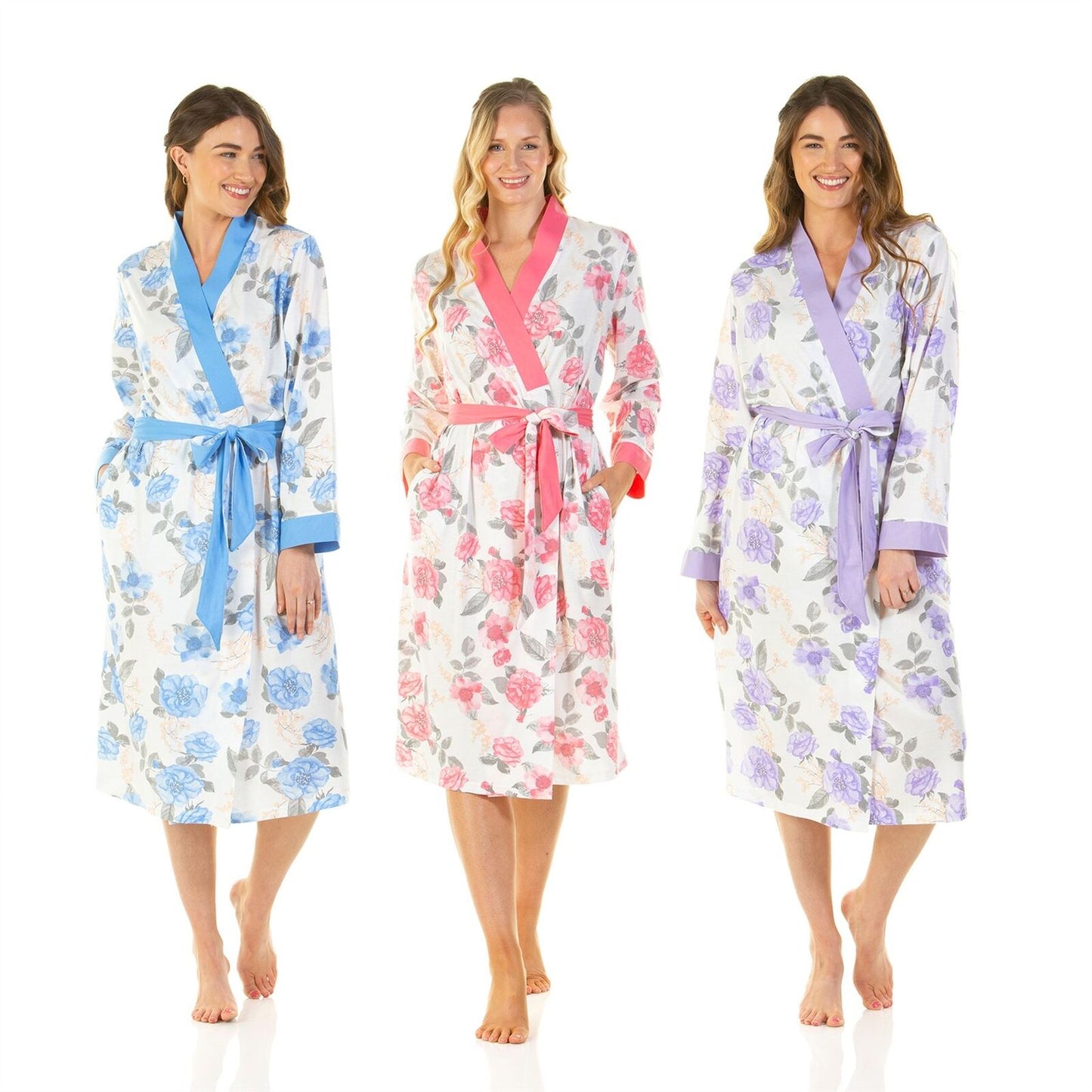 Ladies Summer Dressing Gown, Lightweight Bath Robes for Women, Cotton Dressing Gowns for Women UK Plus Size Nightwear by Lady OLGA